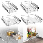 tagre de cuisine - aufun - tiroir tlescopique - 2 pices - inox - 50 cm