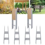 Supports de poteau en h - aufun - lot de 4 - acier galvanis - 121 mm x 600 mm - 4 trous