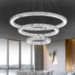 Lustre led - aufun - 72 w - design moderne - 3 anneaux - blanc froid - rglable en hauteur