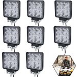 Aufun 8 x 48w phare de travail � led projecteur carr� 12v 24v phares longue portee led ip67 spot flood ...