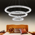 Lustre led - aufun - 96w - design moderne - 3 anneaux - blanc froid - intrieur
