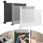 Aufun barri�re de s�curit� extensible pour escaliers avec syst�me de s�curit� enfant 87x150cm blanc