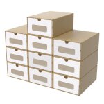 Aufun bo�te de rangement � tiroir lot de 10 avec fen�tre et tiroir bo�te � chaussures carton kraft 345 ...