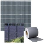 Brise - vue - aufun - pvc - gris clair - 19cm x 65m - résistant aux intempéries Brise - vue - aufun - pvc - gris clair - 19cm x 65m - résistant aux intempéries