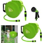 Aufun d�vidoir automatique mural enrouleur pivotant 180� tuyau 20 + 2m avec lance arrosage support mural ...
