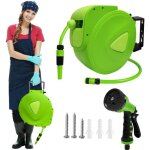 Aufun d�vidoir automatique mural enrouleur pivotant 180�tuyau 30 + 2m avec lance arrosage support mural ...
