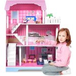 Aufun maison de poupes en bois maison de poupes en bois mdf et maison de poupes avec 3 tages