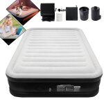 Matelas gonflable - aufun - 203 x 152 x 51 cm - pompe �lectrique int�gr�e - 300 kg max - camping et maison ...