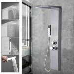 Aufun panneau de douche systme de douche en acier inoxydable colonne de douche avec douchette argent ...
