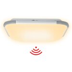 Aufun plafonnier led 24w avec d�tecteur 2400 lm ip44 �tanche radar 30x30 cm blanc chaud