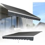 Aufun store � bras articul� en aluminium et polyester housse de protection solaire avec manivelle 360 ...