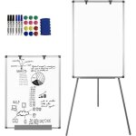 Tableau blanc  feuilles mobiles - aufun - 90 x 60 cm - rglable en hauteur - magntique - inscriptible ...