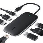 Aukey hub usb c 8 en 1 adaptateur avec ethernet gigabit hdmi 4k lecteur de carte sd et microsd usb 3. ...