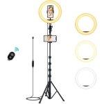 Aukey led ring light trpied 10 lumire anneau pour youtube / tiktok en direct selfie lumiere avec support ...
