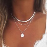 Aukmla collier ras du cou vintage avec pendentif en forme de pice de monnaie en argent bijoux pour femmes ...