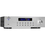Amplificateur st�r�o 4 zones - auna - av2 - cd850bt - 8 x 50w rms - bluetooth - usb - design r�tro argent ...