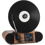 Auna verticalo se platine vinyle design rtro avec tuner dab sb & bluetooth - 3 vitesses de lecture - ...