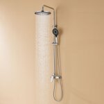 Auralum colonne de douche chrom - mitigeur mcanique - pomme haute ronde de 10 pouces - haute rglable ...