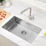 vier 1 bac 70x44x19cm vier cuisine bross en acier inox 304 vier sous plan avec systme de drainage ...