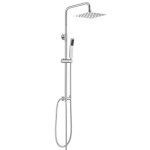 Colonne de douche sans mitigeur - auralum max - chrom�e - pomme inox 20x20 cm - hauteur 72 - 110 cm - ...