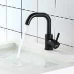 Auralum mitigeur de lavabo noir u - forme robinet  eau froide et chaude en acier inox robinet rotation ...
