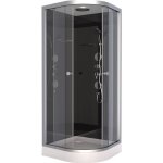 Aurlane cabine de douche hydromassante black round 2 - structure en aluminium - 90 x 90 x 220 cm - noir ...