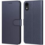 Aurstore etui coque pour iphone xr protection housse en cuir pu portefeuille livre[languette magntique](bleu) ...