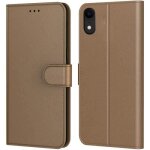 Aurstore etui coque pour iphone xr protection housse en cuir pu portefeuille livre[languette magntique](marro ...