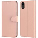 Aurstore etui coque pour iphone xr protection housse en cuir pu portefeuille livre[languette magntique](rose ...