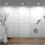 Autocollants pour carreaux 20x25 cm film autocollant pour carrelage de salle de bains et de d�cor carrara#4 ...