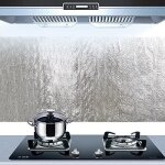 Autocollant dhuile de cuisine en aluminium film auto - adhsif cuisine anti huile cabinet wall paper ...
