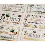 Autocollants - etiquettes anniversaire - 18 cm