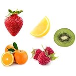 Autocollant fruit sticker cuisine frigo fraise citron kiwi framboise orange logo 32 - set 5x Autocollant fruit sticker cuisine frigo fraise citron kiwi framboise orange logo 32 - set 5x