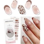 Autocollants gel pour ongles - extr�mit� fran�aise et imprim� l�opard - finition semi - durcie
