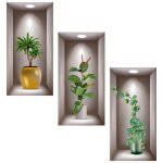 Autocollants muraux de vases 3d autocollants muraux de plantes Autocollants muraux de vases 3d autocollants muraux de plantes