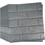 Autocollant mural - ystp - carrelage 3d - gris noir - 10 pices - impermable et auto - adhsif