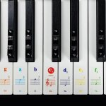 Autocollant piano notestickers pour 49 / 61 / 76 / 88 touches piano et clavier notes de musique ensemble ...