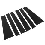 Autocollant de pilier de fen�tre de porte de voiture 6 pi�ces garniture noire brillante de miroir pc ...