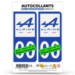 Autocollant plaque dimmatriculation alpine renault - carbone - style