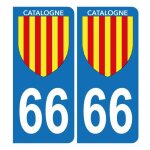 Autocollant plaque dimmatriculation voiture 66 catalogne bis