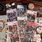 Autocollants scrapbooking - febest - 563 pi�ces - 36 feuilles - motifs vintage - th�mes bot�nico et m�sica ...