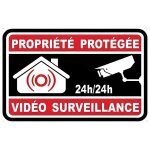 Autocollant proprit sous vido surveillance alarme logo n8 sticker taille : 5x5 cm