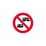 Autocollant sticker adhesif signalisation panneau interdit caravanne camping