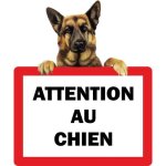 Autocollant sticker panneau attention au chien