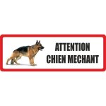 Autocollant sticker portail attention chien mechant panneau berger allemand