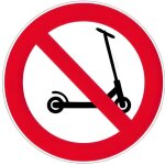 Autocollant sticker signalisation plaque porte panneau trotinette interdite