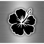 Autocollant sticker voiture biker hibiscus fleur c