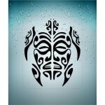 Autocollant - tribal - tortue - 80mm x 65mm - vinyle adhsif - rsistant  la pluie et au soleil
