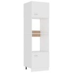 Automne / hiver blanc meuble micro - ondes lyon blanc 60x57x207cm - bois ding�nierie - hauteur:207cm ...