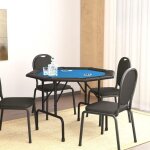 Automne / hiver bleu table de poker pliable 8 joueurs bleu 108x108x75cm - hauteur:75cm dec1199640